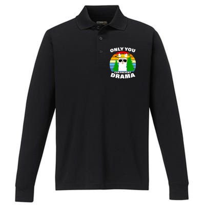 Only You Can Prevent Drama Llama Performance Long Sleeve Polo