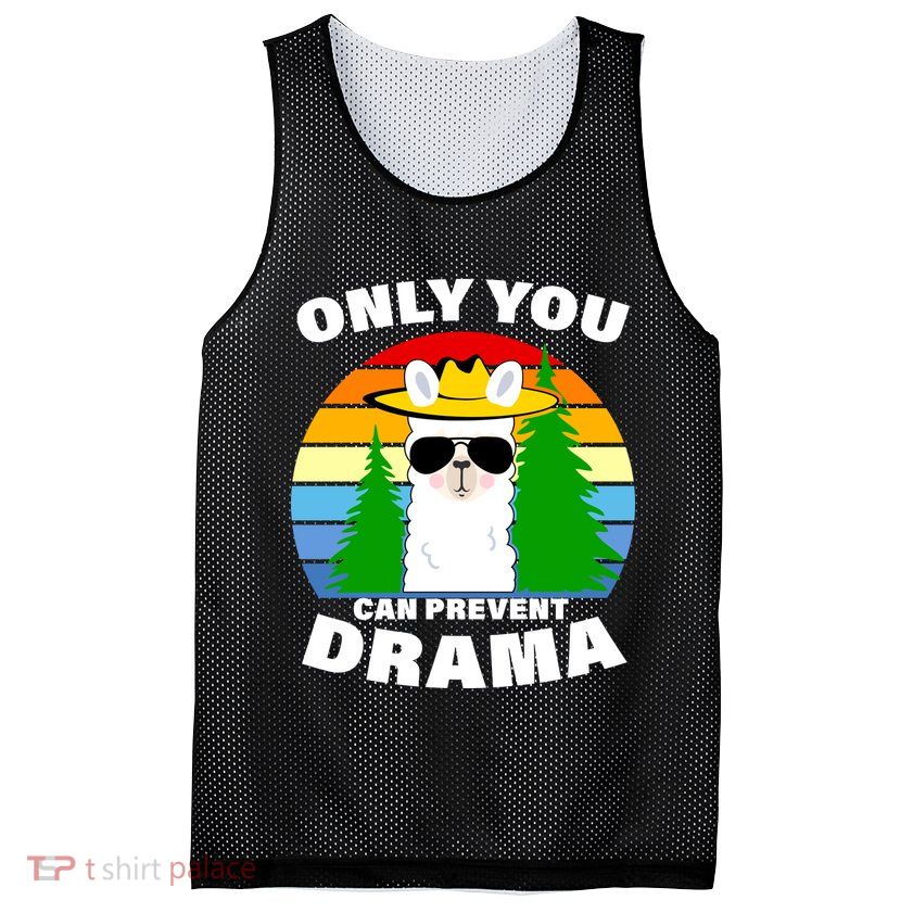 Only You Can Prevent Drama Llama Mesh Reversible Basketball Jersey Tank