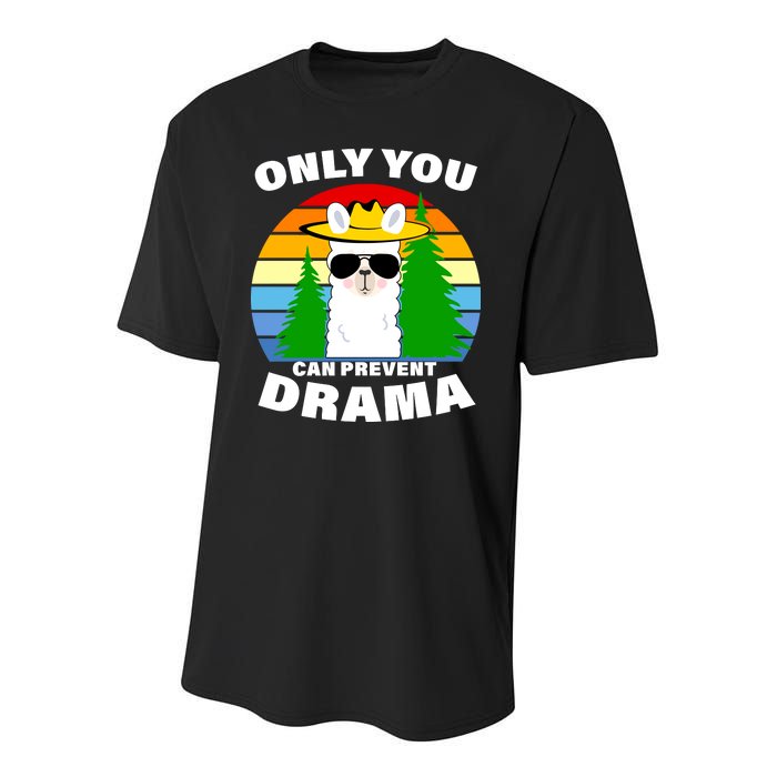 Only You Can Prevent Drama Llama Youth Performance Sprint T-Shirt