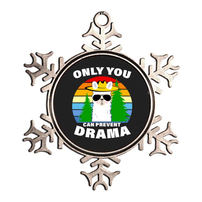 Only You Can Prevent Drama Llama Metallic Star Ornament