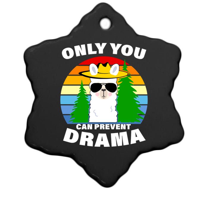 Only You Can Prevent Drama Llama Ceramic Star Ornament