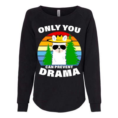 Only You Can Prevent Drama Llama Womens California Wash Sweatshirt