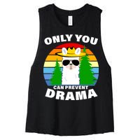 Only You Can Prevent Drama Llama Women's Racerback Cropped Tank