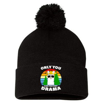 Only You Can Prevent Drama Llama Pom Pom 12in Knit Beanie