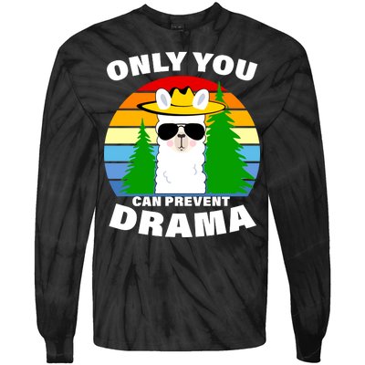 Only You Can Prevent Drama Llama Tie-Dye Long Sleeve Shirt