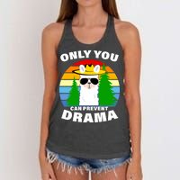 Only You Can Prevent Drama Llama Women's Knotted Racerback Tank