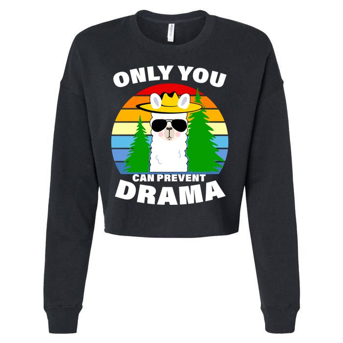 Only You Can Prevent Drama Llama Cropped Pullover Crew