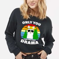 Only You Can Prevent Drama Llama Cropped Pullover Crew