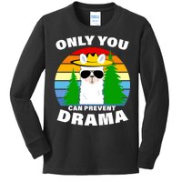 Only You Can Prevent Drama Llama Kids Long Sleeve Shirt