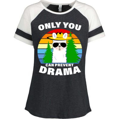 Only You Can Prevent Drama Llama Enza Ladies Jersey Colorblock Tee