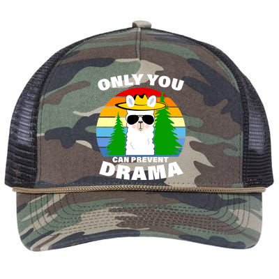 Only You Can Prevent Drama Llama Retro Rope Trucker Hat Cap