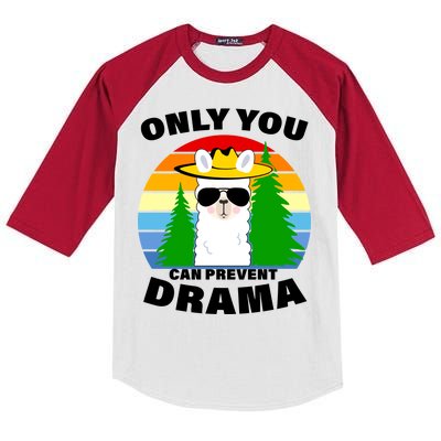 Only You Can Prevent Drama Llama Kids Colorblock Raglan Jersey