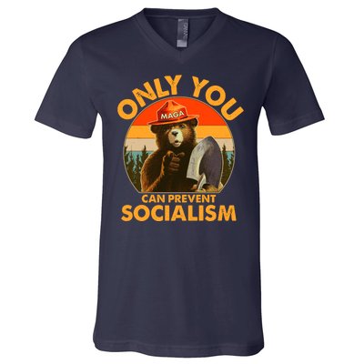 Only You Can Prevent Socialism Vintage V-Neck T-Shirt