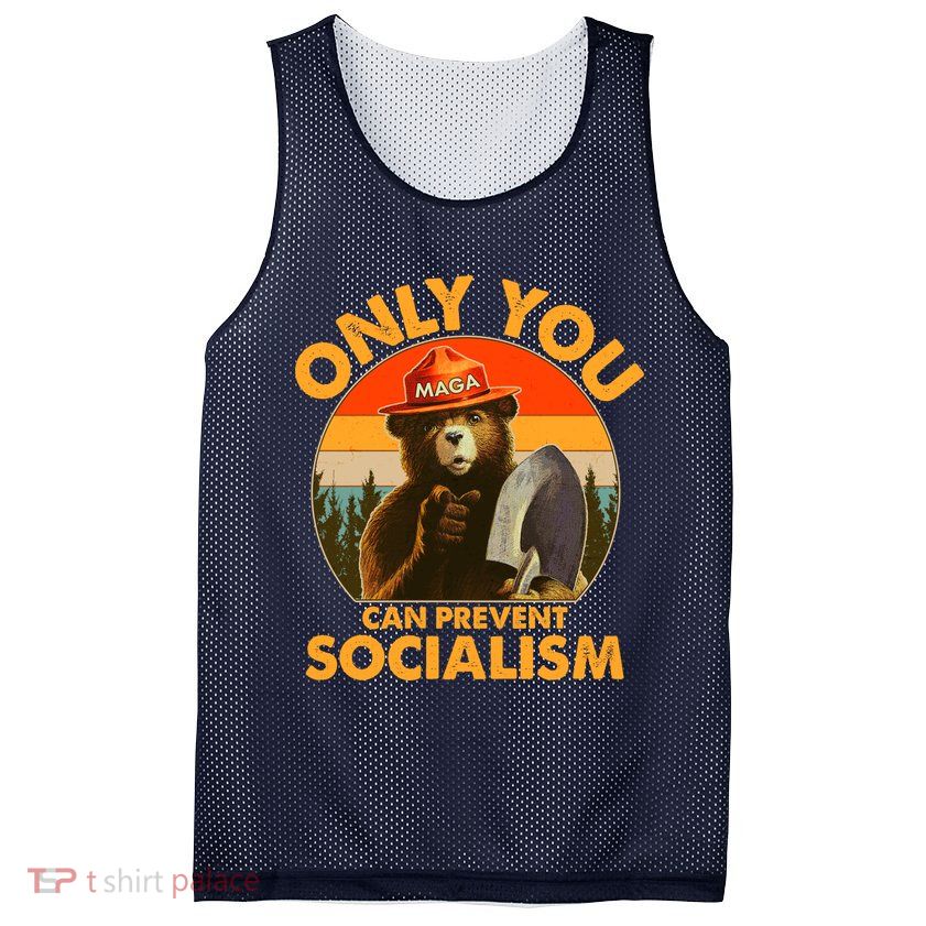 Only You Can Prevent Socialism Vintage Mesh Reversible Basketball Jersey Tank