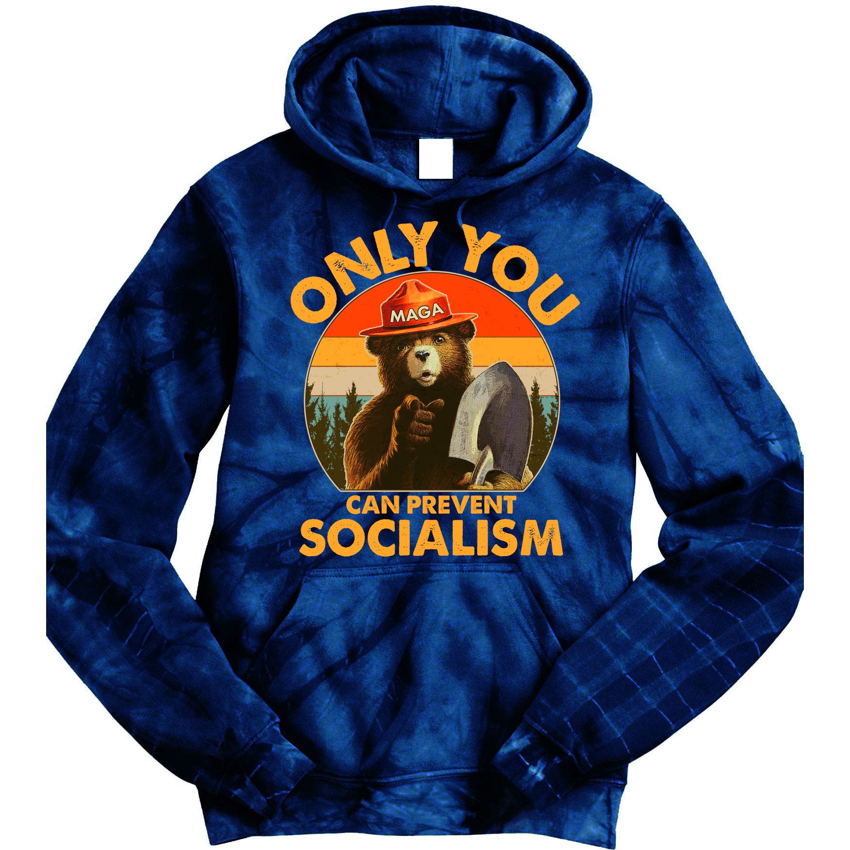 Only You Can Prevent Socialism Vintage Tie Dye Hoodie