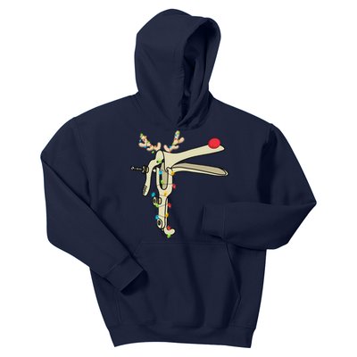 Obgyn Nurse Merry Christmas Reindeer Speculum Xmas Lights Kids Hoodie