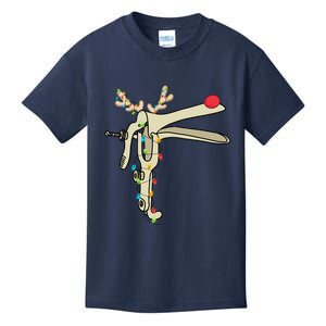 Obgyn Nurse Merry Christmas Reindeer Speculum Xmas Lights Kids T-Shirt