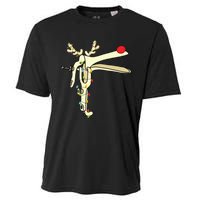 Obgyn Nurse Merry Christmas Reindeer Speculum Xmas Lights Cooling Performance Crew T-Shirt