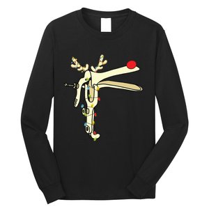 Obgyn Nurse Merry Christmas Reindeer Speculum Xmas Lights Long Sleeve Shirt