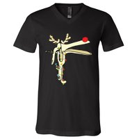 Obgyn Nurse Merry Christmas Reindeer Speculum Xmas Lights V-Neck T-Shirt