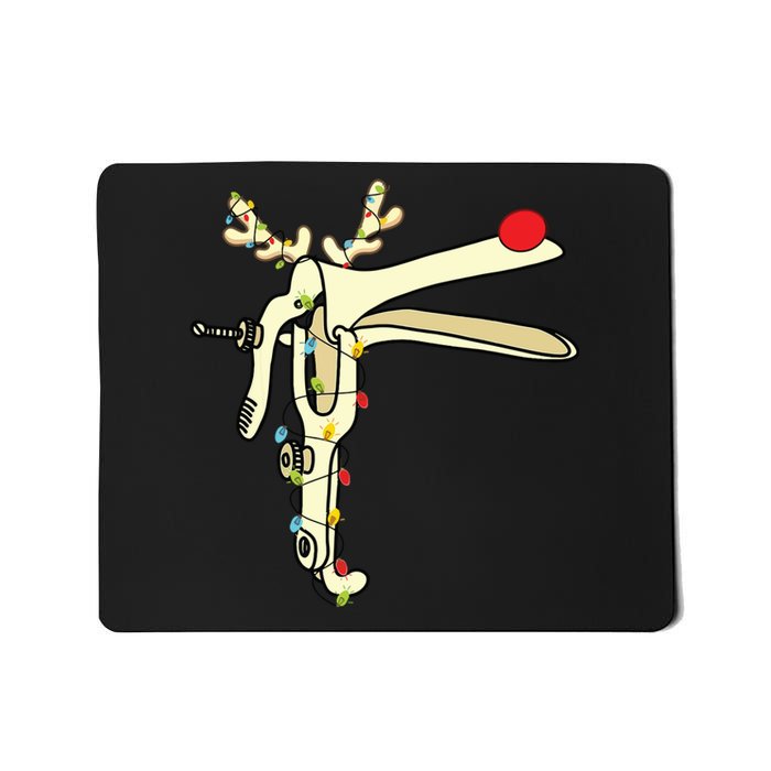 Obgyn Nurse Merry Christmas Reindeer Speculum Xmas Lights Mousepad