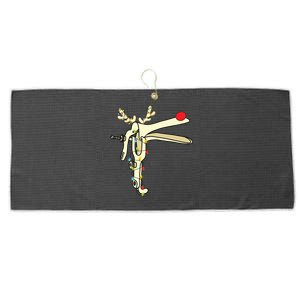 Obgyn Nurse Merry Christmas Reindeer Speculum Xmas Lights Large Microfiber Waffle Golf Towel