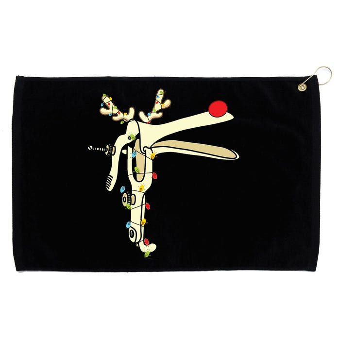 Obgyn Nurse Merry Christmas Reindeer Speculum Xmas Lights Grommeted Golf Towel