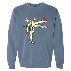 Obgyn Nurse Merry Christmas Reindeer Speculum Xmas Lights Garment-Dyed Sweatshirt