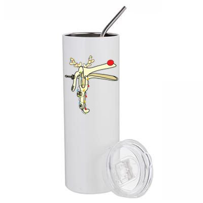 Obgyn Nurse Merry Christmas Reindeer Speculum Xmas Lights Stainless Steel Tumbler