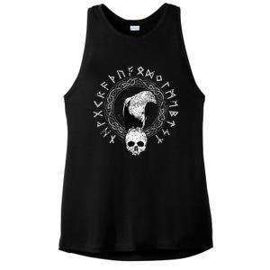 Odin Norse Mythology Raven Viking Skull Gift Viking Ladies PosiCharge Tri-Blend Wicking Tank