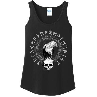 Odin Norse Mythology Raven Viking Skull Gift Viking Ladies Essential Tank