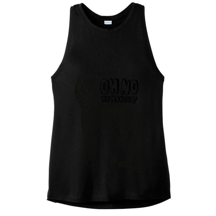Oh No My Makeup Funny Zebra Ladies PosiCharge Tri-Blend Wicking Tank