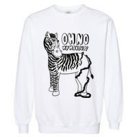 Oh No My Makeup Funny Zebra Garment-Dyed Sweatshirt