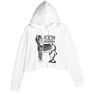 Oh No My Makeup Funny Zebra Crop Fleece Hoodie