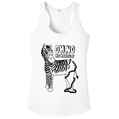 Oh No My Makeup Funny Zebra Ladies PosiCharge Competitor Racerback Tank