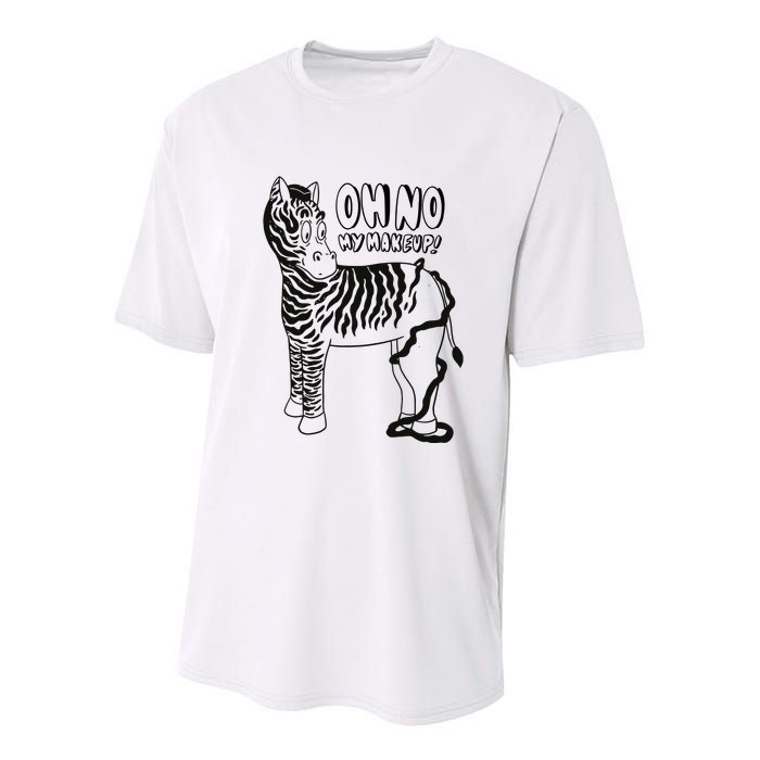 Oh No My Makeup Funny Zebra Youth Performance Sprint T-Shirt