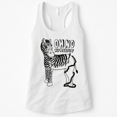 Oh No My Makeup Funny Zebra Womens Tank Top