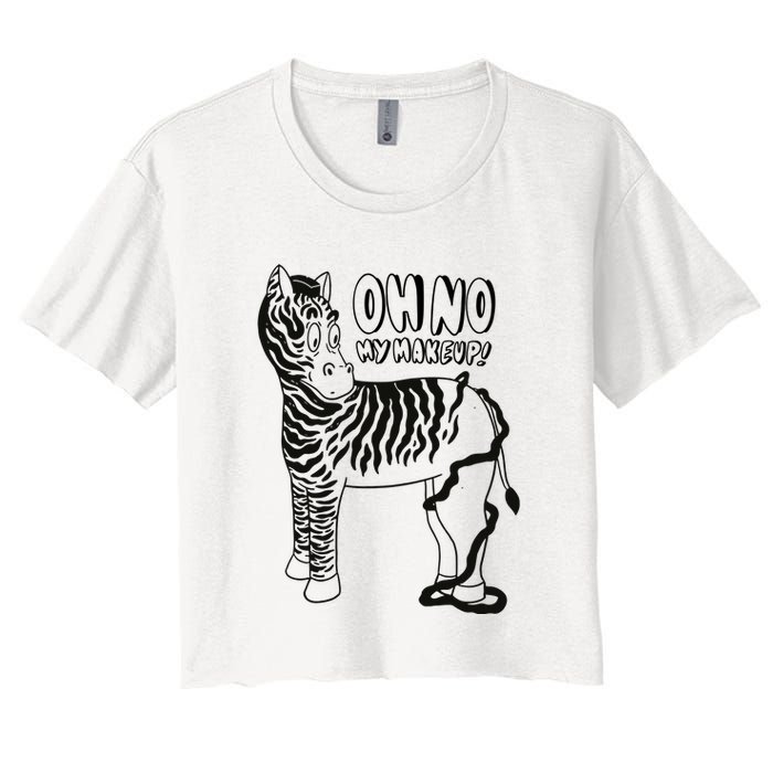 Oh No My Makeup Funny Zebra Crop Top