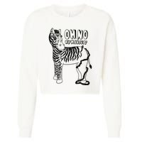 Oh No My Makeup Funny Zebra Cropped Pullover Crew