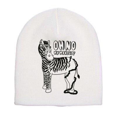 Oh No My Makeup Funny Zebra Short Acrylic Beanie