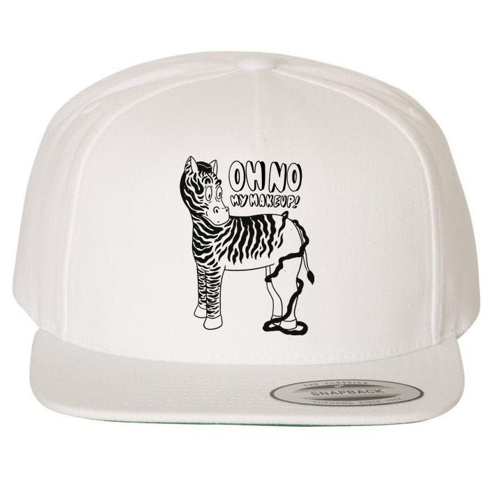 Oh No My Makeup Funny Zebra Wool Snapback Cap