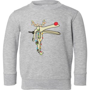 Obgyn Nurse Merry Christmas Reindeer Speculum Xmas Lights  Toddler Sweatshirt