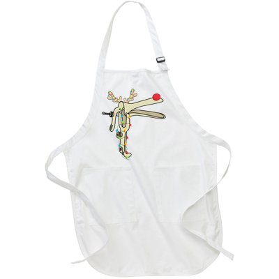 Obgyn Nurse Merry Christmas Reindeer Speculum Xmas Lights  Full-Length Apron With Pockets