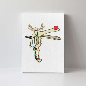 Obgyn Nurse Merry Christmas Reindeer Speculum Xmas Lights  Canvas