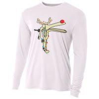 Obgyn Nurse Merry Christmas Reindeer Speculum Xmas Lights  Cooling Performance Long Sleeve Crew