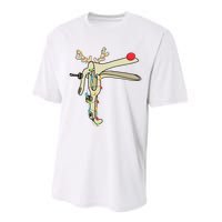 Obgyn Nurse Merry Christmas Reindeer Speculum Xmas Lights  Performance Sprint T-Shirt