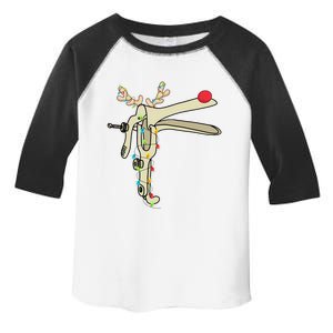 Obgyn Nurse Merry Christmas Reindeer Speculum Xmas Lights  Toddler Fine Jersey T-Shirt