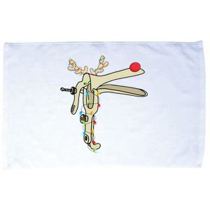 Obgyn Nurse Merry Christmas Reindeer Speculum Xmas Lights  Microfiber Hand Towel