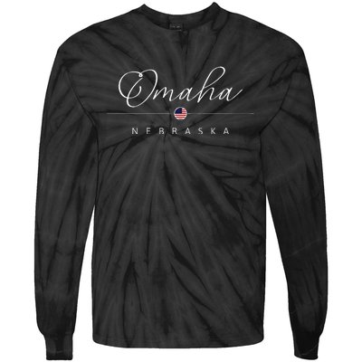 Omaha Nebraska Ne On Omaha Tie-Dye Long Sleeve Shirt