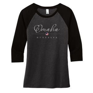 Omaha Nebraska Ne On Omaha Women's Tri-Blend 3/4-Sleeve Raglan Shirt